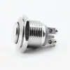 Certificado Ip67 16mm Cabeça Alta Auto-Retornável 2 Pinos com Pés de Parafuso Botão de Metal Switch Reset Auto-Travante Cobre Niquelado