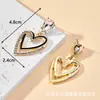 Pendientes de Moda Transfronterizos de Diamante Hueco con Forma de Corazón Tendencia de Moda Pendientes Versátiles para Mujer