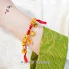 Loja de Ouro Mesmo Estilo Shajin Vietnamita Estilo Tibetano Zakilam Pulseira Novo Estilo Chinês Estilo Nacional Corda de Mão Enrolada Vermelha Acessórios para Mulheres