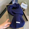 Lenço Elegante e Sereno Azul Glacial, 100% Lã Pura Australiana, Cachecol Quente de Tricô Versátil para Outono e Inverno Feminino