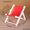 Silla de Playa Regalo Soporte para Teléfono Móvil Mini Regalo de Madera Reclinable Plegable Accesorios para Fotos Decoración Escritorio Creativo