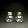 Botella de Plástico Transparente Forma de Bombilla para Mascotas 50ml Material de Grado Alimenticio Botella Redonda Botella Redonda con Tapa de Bola Decoración Navideña Botella Paisajismo