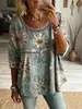 2026 Moda Femenina Europea y Americana Estilo Transfronterizo Único Casual Patchwork Encaje Cuello Redondo Top Vintage para Verano