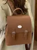 Otoño 2025 Nuevo Estilo Coreano Bolso de Mujer Color Sólido Mochila para Niñas Moda Bien Desarrollada Casual Casual Color de Contraste Bolso Pequeño