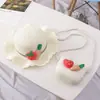 Bolsa Fresca Pequena Proteção Solar Chapéu de Sol Chapéu de Praia de Verão para Crianças Chapéu de Palha Ondulado Chapéu de Sol Dia das Crianças Presente de Aniversário