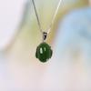 Prata humana moda simples das mulheres s925 prata incrustada Hetian jade pingente de colar de clavícula pingente novo produto