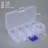 Caixa Plástica Transparente com Tampa de 10 Compartimentos, 15 Compartimentos, 24 Compartimentos, 28 Compartimentos para Organizar Miçangas, Joias, Ferragens e Equipamentos de Pesca