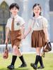 Traje de verano de manga corta para jardín de niños Ropa de clase Estilo universitario inglés Ropa para foto de graduación Uniforme escolar de verano para estudiantes de primaria