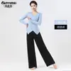 Ropa de práctica de baile ropa de danza moderna traje negro examen de arte ropa para el cuerpo femenina modal danza clásica top manga larga