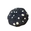 Boina Dulce de Cuadros Retro Japonés con Puntos, Sombrero Versátil Artístico de Pintor para Mujer, Sombrero Octagonal Pequeño de Nicho para Adelgazar el Rostro