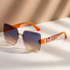 Gafas de sol de alta gama, de marca grande, a la moda, adelgazantes, antiultravioleta, con protección solar de verano para mujer, sin marco, gafas de sol para mujer