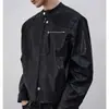 Chaqueta de cuero PU vintage desgastada estilo americano, nueva colección primavera/otoño, chaqueta de motociclista de corte holgado, prenda exterior elegante y sofisticada