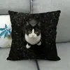 Funda de almohada de gato más vendida de TEMU transfronteriza para jugar con el teléfono móvil, funda de cojín decorativa para sofá del hogar ultra suave impresa digitalmente
