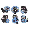 Patches de Bordado Computadorizado Patches de Desenho Animado Patches de Tecido Bordado Patches Termocolantes para Roupas Patches Adesivos Gato Gato Preto Diário Uso Diário