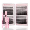 Conjunto Popular Transfronteiriço de Extensão de Cílios Postiços de Grande Capacidade DIY Cabelo de Cluster Único Auto-Enxertável Segmentado Curvatura D Natural Espesso