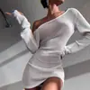 Vestido Feminino Simples Sexy de Manga Longa Liso Costas Abertas Venda Quente 2025 Amazon Europeia e Americana Aliexpress