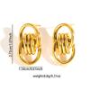Brincos de argola grossa para homens e mulheres, aço titânio banhado a ouro 18k, retrô europeu e americano, brincos de Ano Novo ins, outono e inverno, vento frio