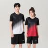 Traje deportivo Camiseta de manga corta de fitness de verano para hombre y mujer Ropa de secado rápido para hombre Ropa de bádminton para correr Suelta Casual