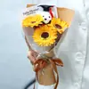 Flores de Jabón, Flores Artificiales, Girasoles, Ramo Creativo de Muñeco Oso de Peluche, Flores Hechas a Mano, Flores Artificiales, Venta al por Mayor Transfronteriza, Recuerdos