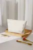Bolsa de maquillaje simple a rayas bicolor, portátil y artística, adecuada para viajes, almacenamiento de productos para el cuidado de la piel, bolso de mano, bolsa tipo almohada