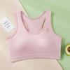 Sujetador Deportivo de Algodón Puro para Niñas Ropa Interior Sin Costuras Espalda Bonita Anti-Exposición Acolchado para el Pecho de Estudiante Chaleco para Niñas Algodón Puro Sin Costuras