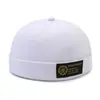 Sombrero de verano para hombre sombrero de melón de cuero sombrero principal de piso sombrero coreano de calle hipster hip hop sombrero sin ala yuppie moda sombrero de piso