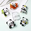 Broche de Panda Transparente con Borde de Dibujos Animados de Acrílico Accesorio para Mochila Regalo para Estudiante de Primaria Muñeca Linda Fresca y Dulce