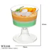 En stock taza cuadrada taza redonda múltiples tazas de postre taza para pudín taza para mousse plato cuchara de plástico desechable Amazon