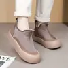 Invierno 2025 Nuevo Venta al por mayor transfronteriza Zapatos de algodón Botas de nieve para mujer Forro polar de lana Suela blanda Antideslizante Botas de cuero Patchwork