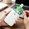 Porta-Cartões Empilhável de PU com Puxador para Cartões de Identidade e Cartões Bancários, Porta-Cartões Essencial para Viagem, Clipe de Couro