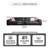 Foshan Muebles Sofá de Cuero Genuino Primera Capa Piel de Vaca Xiatu Vaca Negra Grande Estilo Italiano Sofá Recto para Sala de Estar de Villa