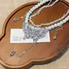 Collar de Perlas Mariposa Rosa Dulce Diseño de Nicho Sentido de Alta Gama Cadena para Clavícula Cadena para el Cuello del Vestido de Novia Accesorios para Mujer
