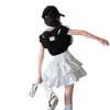 Conjunto de Verano para Niñas 2026 Nuevo Casual Estilo Coreano Chica Dulce Chaleco con Pedrería Vestido Pastel para Niños Mayores