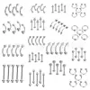 85 populares clavos de nariz de acero inoxidable para piercing, clavos para ombligo, joyería de clavos para cejas transfronterizos, clavos para lengua, fábrica al por mayor