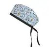 Gorro Quirúrgico de Algodón Puro Estampado Ajustable para Mujer, Gorro sin Visera, Gorro de Cúpula para Clínica Dental