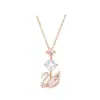 Collar Swarovskí Ojo Maligno con Borla de Perlas y Colgante de Cadena para Clavícula de Cisne Bailarín