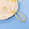 Pin Frijol Tejido a Mano Corto Lanyard para Llaves Llavero de Muñeca Simple Colgante de Bolsa de Color Material Accesorios