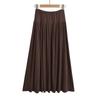 AY652-24 Otoño Nuevo Estilo Perezoso Europeo y Americano Puntada Falsa Cintura Alta Elegante Casual Vestido Largo Falda de Mujer