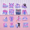 Nuevo estuche de teléfono deportivo broche pasador plano accesorio DIY decoración caricatura gimnasia PVC parche adhesivo suave
