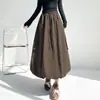 Falda tulipán estilo ropa de trabajo para mujer, otoño, de cintura alta, que cubre la cadera, estilizante, midi, falda farol