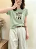 Camiseta de algodón acanalado de trece filas, fuente física, para mujer, directo de fábrica, top de manga corta ajustado, suministro exclusivo segunda tanda de verano