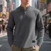 Camisa base masculina personalizada com logo customizável, gola alta em jacquard, moletom com meio zíper, produção rápida de amostra, personalização personalizada