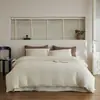 Juego de cuatro piezas de algodón puro tejido, juego de cuatro piezas de jacquard de color liso, juego de cuatro piezas de ropa de cama de punto simple de algodón 100%