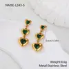 Pendientes de Acero Inoxidable con Baño de Vacío de 18K en Forma de Corazón con Circonita, Estilo Ins Transfronterizo Europeo y Americano, Pendientes de Alta Gama Modernos y Versátiles
