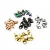 Vácuo preservação de cor galvanoplastia ouro preto fecho lagosta aço inoxidável 18K acessórios de joias claro 9mm-15mm
