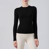 Tops de Yoga Slim de Manga Longa Que Podem Ser Usados Fora, Roupas de Yoga Femininas de Secagem Rápida e Alta Elasticidade Adequadas para Fitness e Esportes de Corrida Roupas Femininas