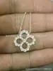 Versão Alta HW Colar Trevo de Quatro Folhas Vazado Harry Winston Colar V Ouro Totalmente Diamantado Pingente Vazado em Forma de Flor High-End ins