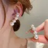 Pendientes de Perla Aguja de Plata Moda Sencilla Estilo Lujo Ligero Pendientes 2024 Distintivos Creativos Versátiles Elegantes Elegantes Pendientes