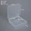 Caixa quadrada de plástico transparente, caixa para embalagem de itens pequenos, esponja de pó, equipamento de pesca, ferragens, distintivo, cartão e caixa de armazenamento de contas