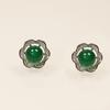 Pendientes de plata de ley S925, pendientes de moda, flores dulces, pendientes de perlas de agua dulce con incrustaciones de circonio, pendientes de cristal de ágata natural.